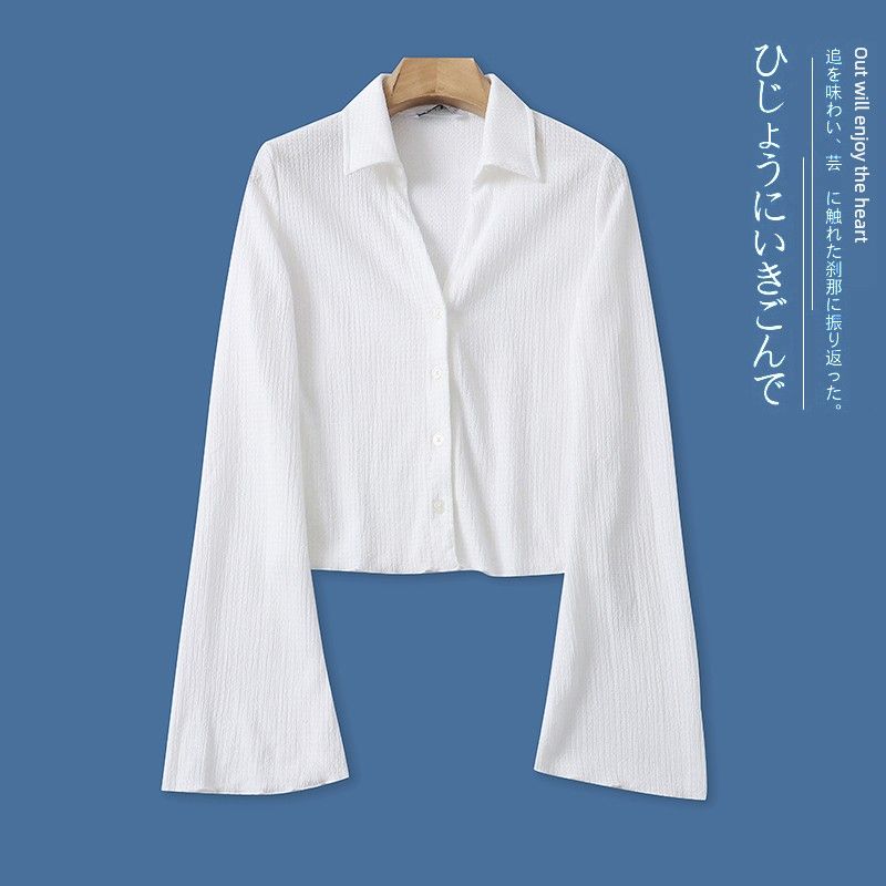 1V/39 Spring and Summer New Foreign Trade Women clothes Youth Fashion Slim fit All-Match Lapel Single-Breasted Speaker Long sleeve Shirts White L
1V/39 Spring and Summer New Foreign Trade Women clothes Youth Fashion Slim fit All-Match Lapel Single-Breasted Speaker Long sleeve Shirts White L