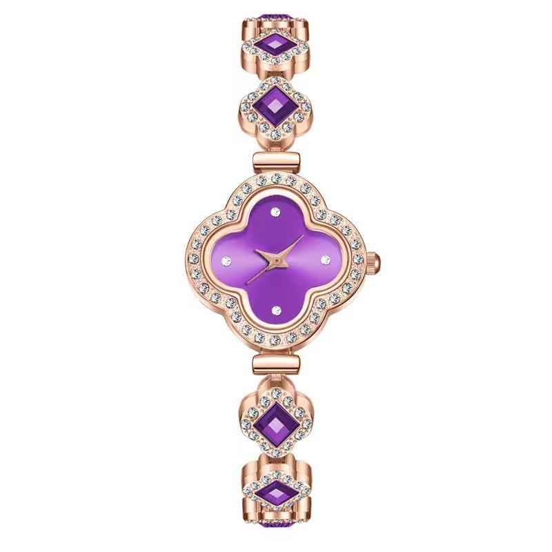 Браслет с четырехлистным клевером, кварцевые часы, женские часы с изумрудным узором фиолетовый
Браслет с четырехлистным клевером, кварцевые часы, женские часы с изумрудным узором фиолетовый
