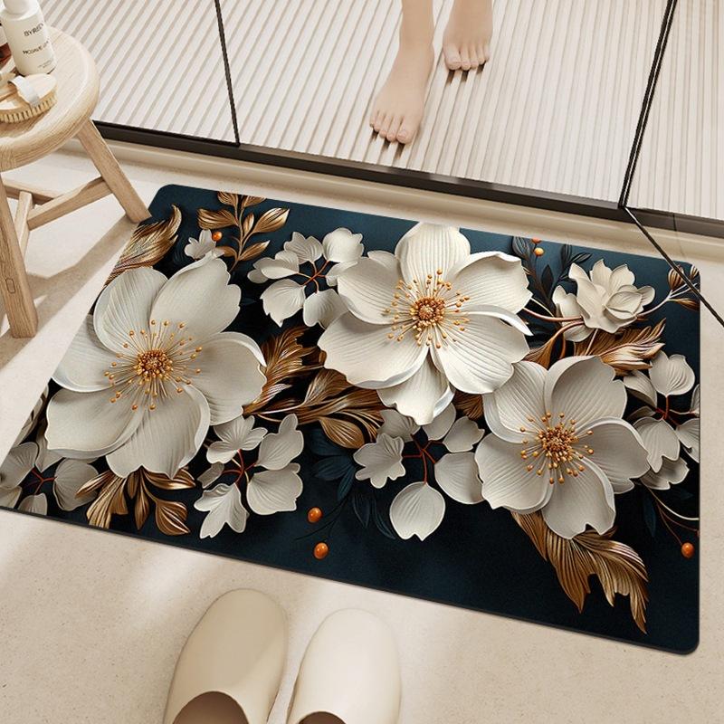 Bathroom Moisture-wicking Mat Slip-resistant Quick Drying Diatom Mud Toilet Foot Rug Flower 3D Visual Bath Area Toilet Mat 40*60CM
Bathroom Moisture-wicking Mat Slip-resistant Quick Drying Diatom Mud Toilet Foot Rug Flower 3D Visual Bath Area Toilet Mat 40*60CM
