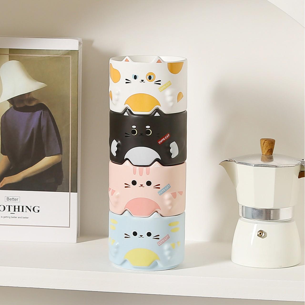 Stackable Cartoon Cat Ceramic Mug - Perfect for Coffee & Drinks, Great Gift! 300ml небесно-голубой
Stackable Cartoon Cat Ceramic Mug - Perfect for Coffee & Drinks, Great Gift! 300ml небесно-голубой