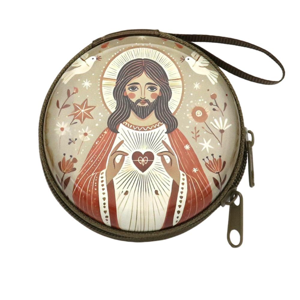 Virgin Mary Prayer Rosary Storage Bag round Iron Artwork Religious Jewelry Box Elegant Zippered Prayer Kit Christian Devotees
Virgin Mary Prayer Rosary Storage Bag round Iron Artwork Religious Jewelry Box Elegant Zippered Prayer Kit Christian Devotees