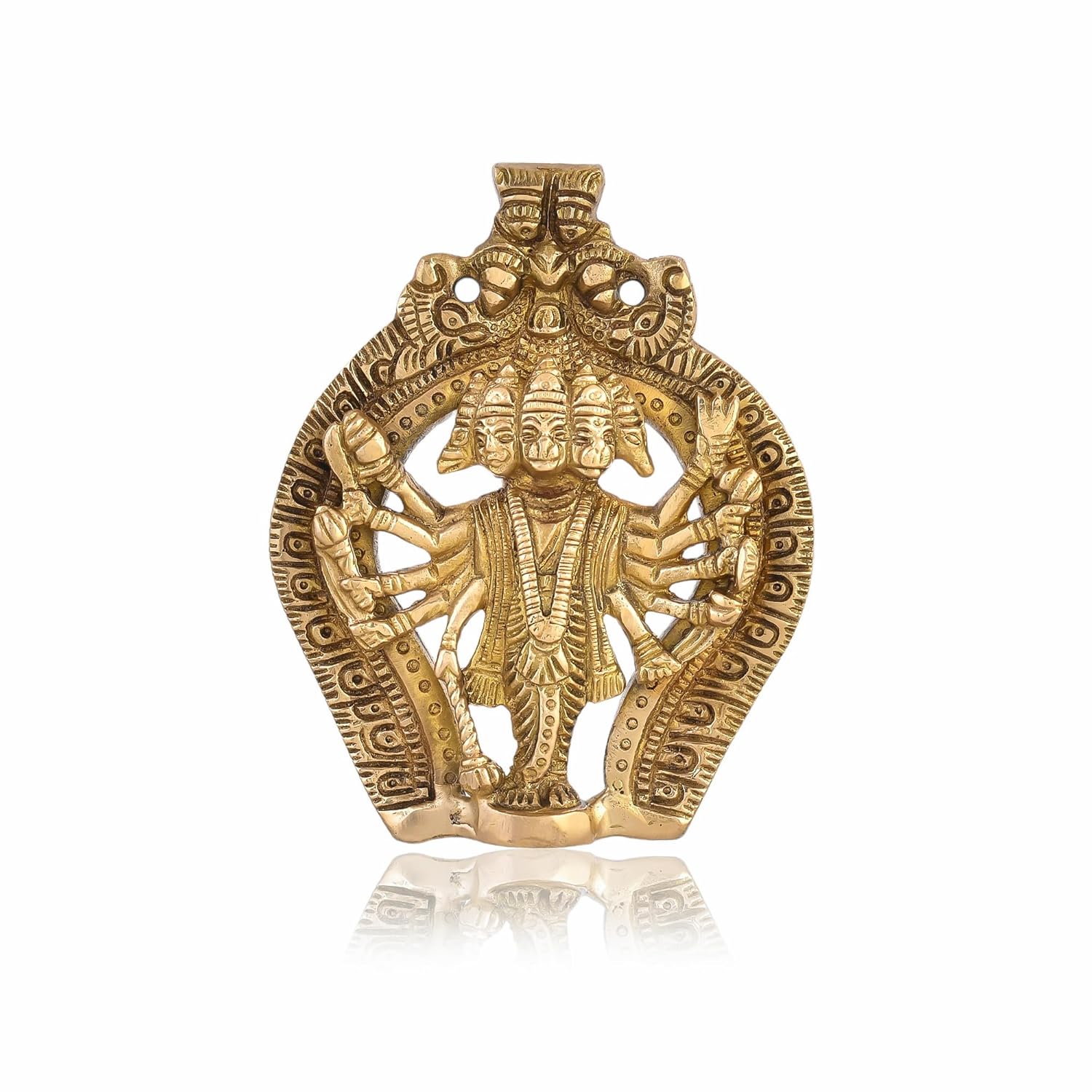 Lord Panchmukhi Hanuman Murti, Panchmukhi Bala Ji Brass Idol Wall Hanging, Brass
Lord Panchmukhi Hanuman Murti, Panchmukhi Bala Ji Brass Idol Wall Hanging, Brass