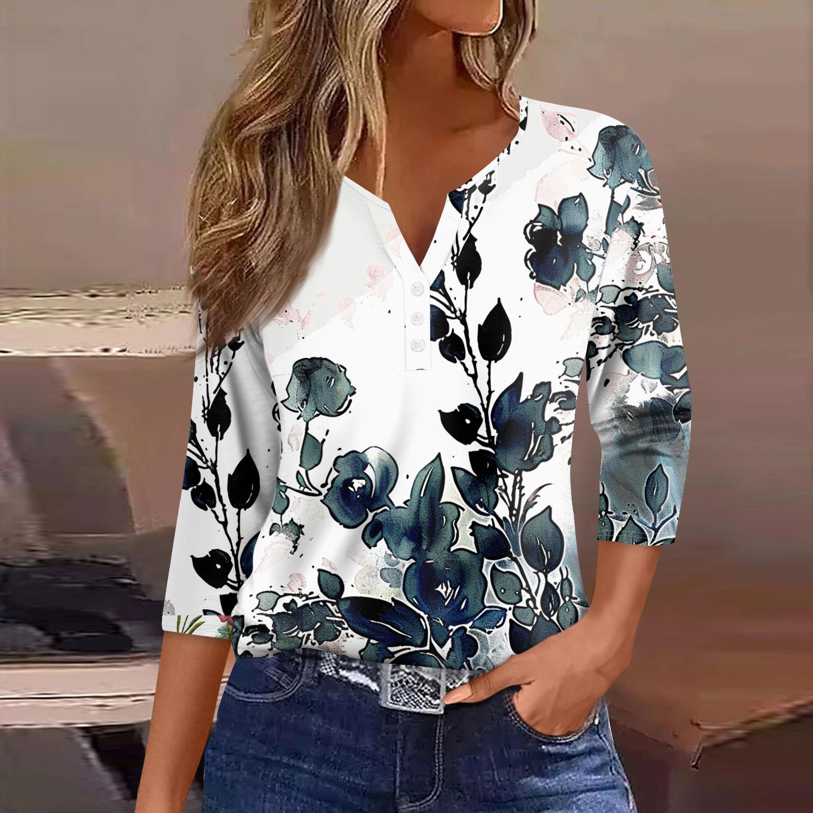 Жен. Футболка Футболка С принтом Пуговицы Рукав 3/4 Повседневные Выходные Мода Классический Классический V-образный вырез Обычный Верх XXL тёмно-синий
Жен. Футболка Футболка С принтом Пуговицы Рукав 3/4 Повседневные Выходные Мода Классический Классический V-образный вырез Обычный Верх XXL тёмно-синий