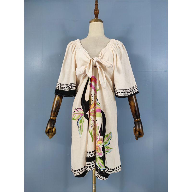 стиль Темперамент Расклешенные рукава Изысканный принт Шнуровка на груди С открытой спиной Большой подол Платье из хлопка и льна Индивидуальность Короткое платье Женщины Apricot Flower X L(G.G)
стиль Темперамент Расклешенные рукава Изысканный принт Шнуровка на груди С открытой спиной Большой подол Платье из хлопка и льна Индивидуальность Короткое платье Женщины Apricot Flower X L(G.G)