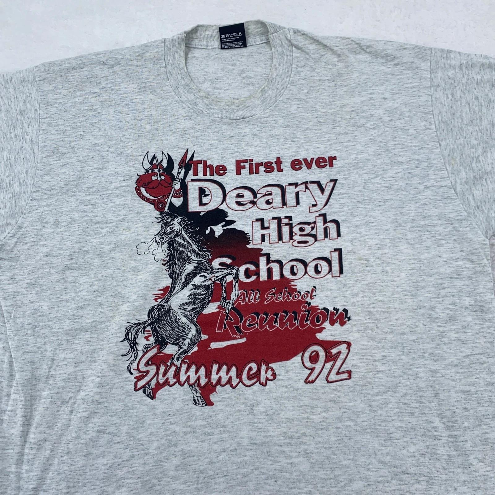 Vintage 1992 Deary High School All School Reunion Shirt Mens L/XL Idaho Tee 90s XL
Vintage 1992 Deary High School All School Reunion Shirt Mens L/XL Idaho Tee 90s XL