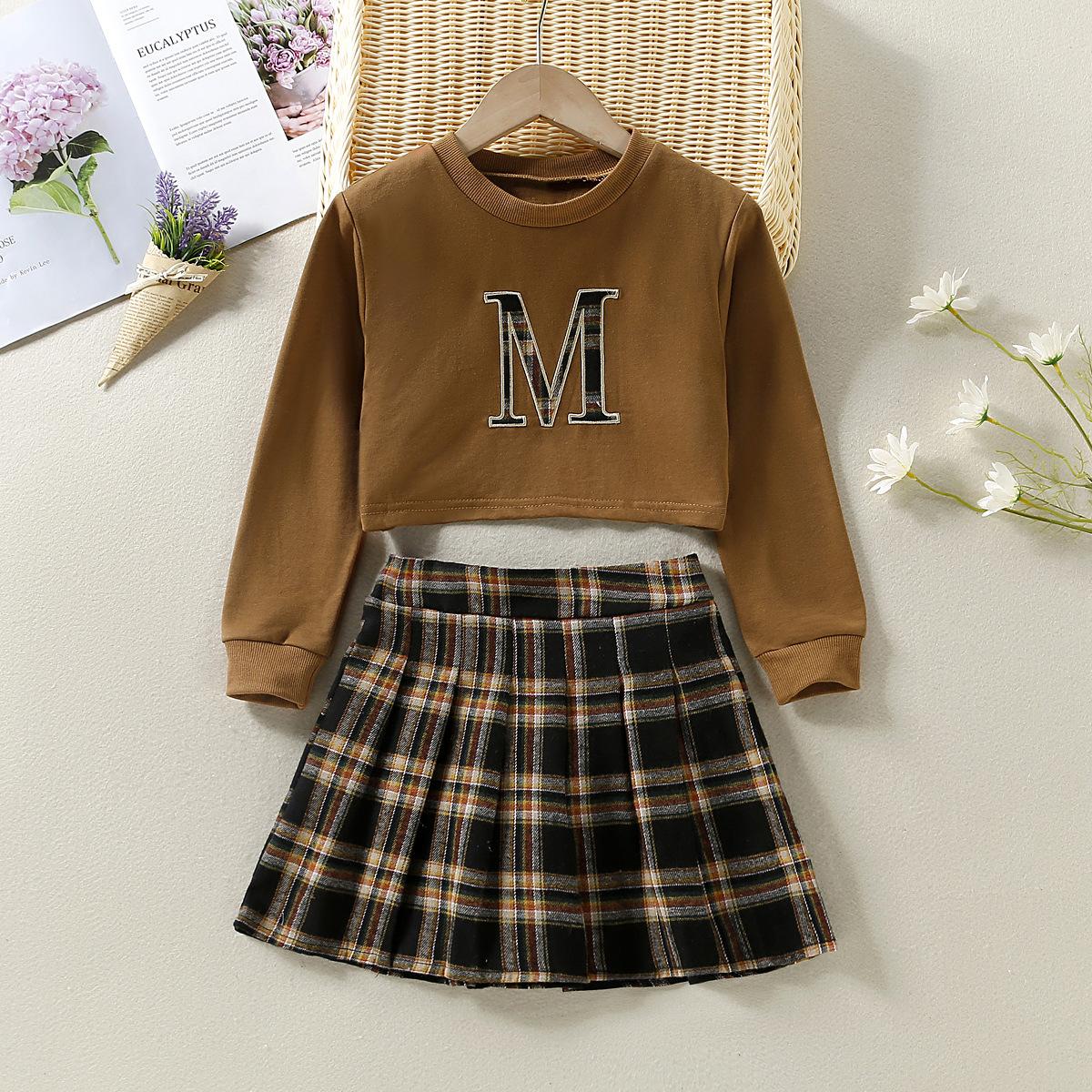 2 шт. топ с длинными рукавами и клетчатая юбка с буквенным принтом для девочек-подростков 13-14Y темно-коричневого
2 шт. топ с длинными рукавами и клетчатая юбка с буквенным принтом для девочек-подростков 13-14Y темно-коричневого