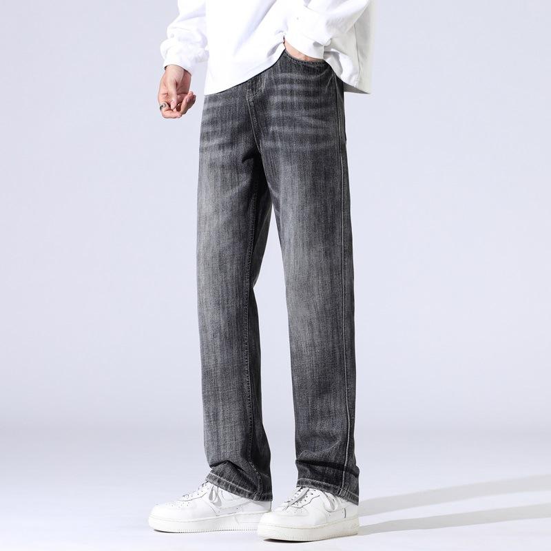 Новая молния Новые модные мужские джинсы прямого кроя Свободные Модные Персонализированные Тяжелая промышленность Универсальные 38