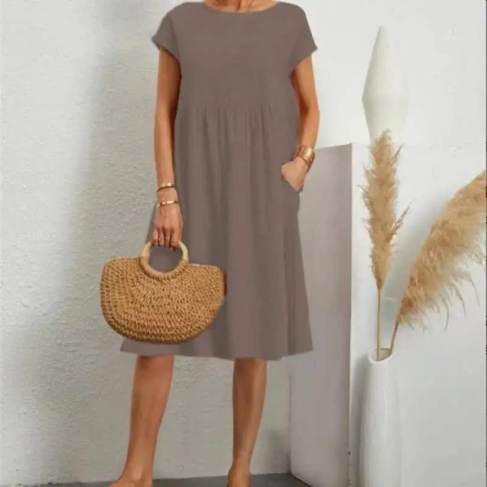 Fashionable Summer OL Cotton Lin A-Line Skirt Dress round Neck Home Wear Women s Dress Mid-Length Sleeveless 5XL верблюд
Fashionable Summer OL Cotton Lin A-Line Skirt Dress round Neck Home Wear Women s Dress Mid-Length Sleeveless 5XL верблюд