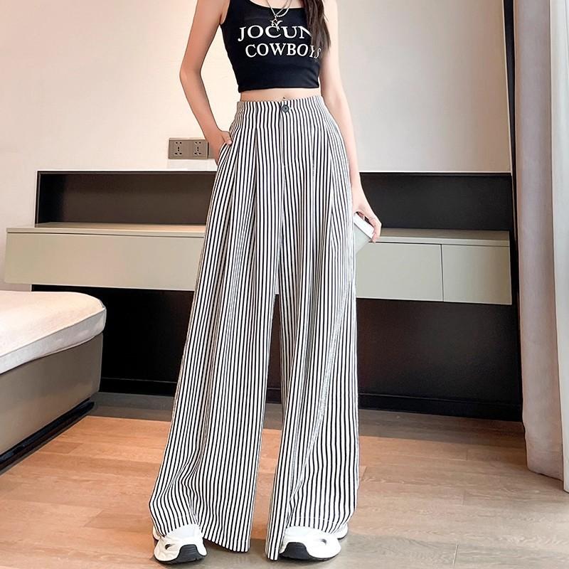 Women s Lightweight Summer Relaxed-Fit High-Waisted Striped Wide-Leg Pants: Ice-Silk Cotton-Linen Suit-Style Commuter Pants XS
Women s Lightweight Summer Relaxed-Fit High-Waisted Striped Wide-Leg Pants: Ice-Silk Cotton-Linen Suit-Style Commuter Pants XS