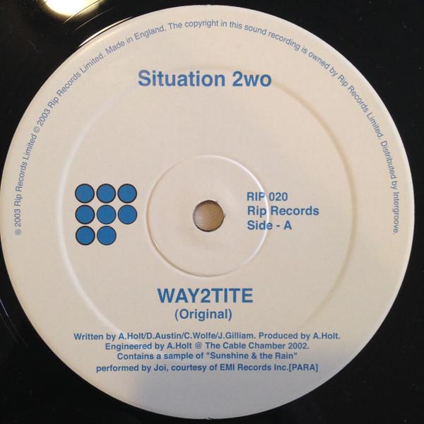 12inch Record SITUATION 2WO - Way2tite RIP020 Rip Records 2003 UK Dance & Electronica Used
12inch Record SITUATION 2WO - Way2tite RIP020 Rip Records 2003 UK Dance & Electronica Used
