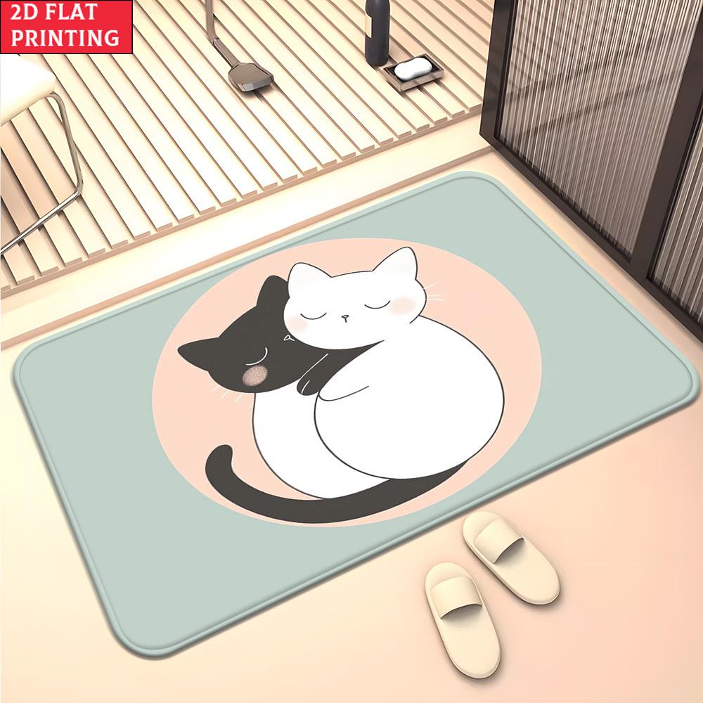 Black & White Cats 2D Flat Print Doormat Non-Slip Absorbent Microfiber Rug for Bedroom Bathroom Entryway 40x60cm 40x60cm
Black & White Cats 2D Flat Print Doormat Non-Slip Absorbent Microfiber Rug for Bedroom Bathroom Entryway 40x60cm 40x60cm