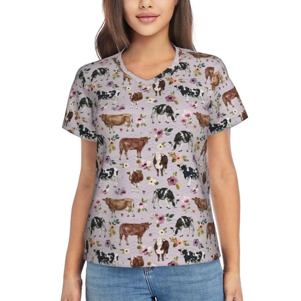 Футболки з візерунком корови, чорні плями, принт з V-подібним вирізом, повсякденна оверсайз-футболка з короткими рукавами, жіноча естетична футболка, літній дизайн, топи 5XL
Футболки з візерунком корови, чорні плями, принт з V-подібним вирізом, повсякденна оверсайз-футболка з короткими рукавами, жіноча естетична футболка, літній дизайн, топи 5XL