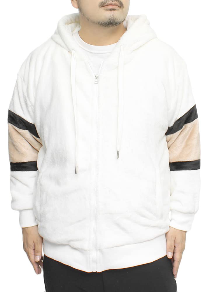 One Colors Men s Fluffy Boa Hoodie, Zip-Up Fleece Blouson, Size 2L, Off-White
One Colors Men s Fluffy Boa Hoodie, Zip-Up Fleece Blouson, Size 2L, Off-White