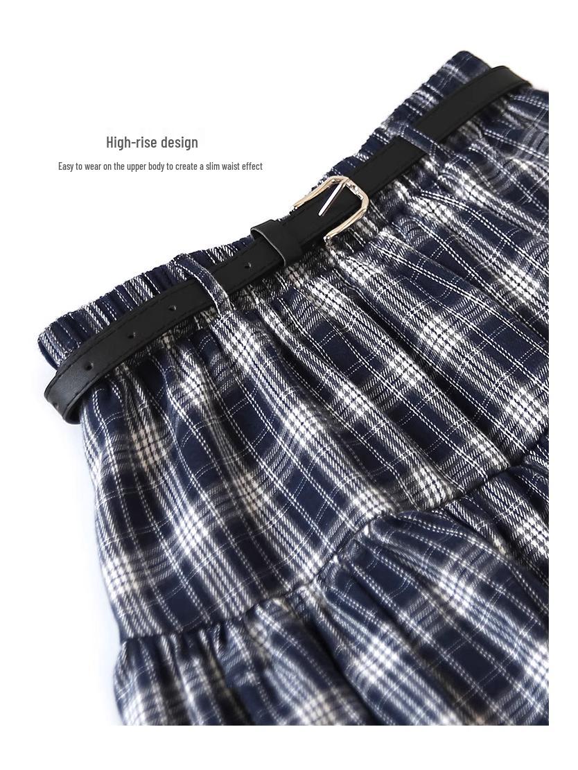 Women s Vintage Plaid A-line High-Waisted Short Skirt - Autumn Slimming, Anti-Exposure, Fluffy Bud Shape One Size темно-синього кольору
Women s Vintage Plaid A-line High-Waisted Short Skirt - Autumn Slimming, Anti-Exposure, Fluffy Bud Shape One Size темно-синього кольору