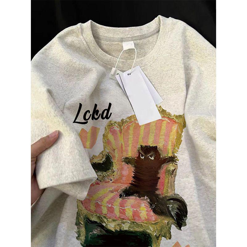Women s Retro Style 100% Cotton White Gray Short Sleeve T-Shirt - Summer Loose Fit S (Recommended up to 90 lbs)
Women s Retro Style 100% Cotton White Gray Short Sleeve T-Shirt - Summer Loose Fit S (Recommended up to 90 lbs)
