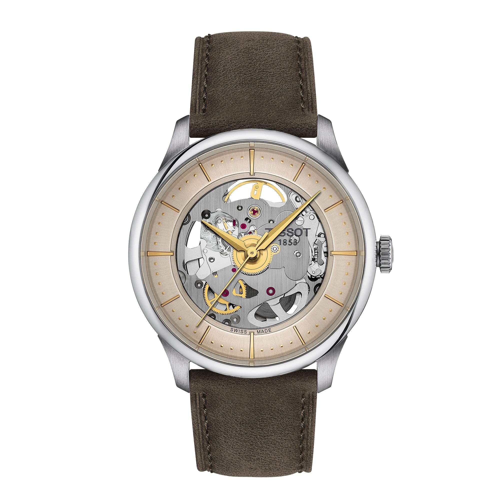 TISSOT Chemin des Tourelles Watch with Leather Strap and Ivory Dial (Officially Imported) T1398361626100
TISSOT Chemin des Tourelles Watch with Leather Strap and Ivory Dial (Officially Imported) T1398361626100