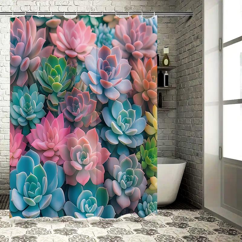 Vibrant Colorful Blue Stone Lotus Shower Curtain - Exotic Plant Design Waterproof Bath Decor Easy To Install And Maintain W60H190(CM)-1 Pcs
Vibrant Colorful Blue Stone Lotus Shower Curtain - Exotic Plant Design Waterproof Bath Decor Easy To Install And Maintain W60H190(CM)-1 Pcs