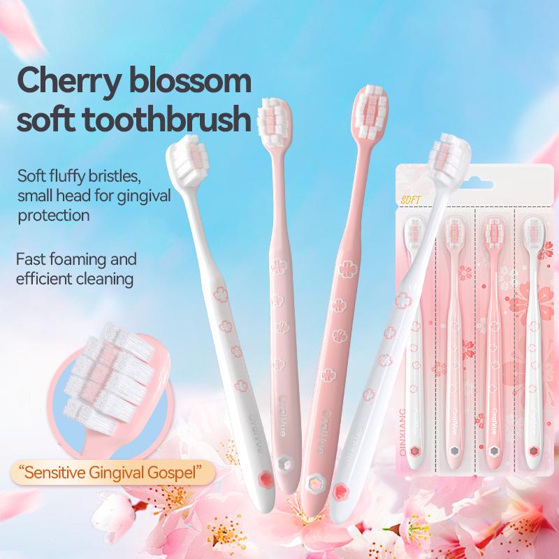Sakura pink white women s toothbrush, adult soft bristled toothbrush, excellent cleaning effect, caring for gums
Sakura pink white women s toothbrush, adult soft bristled toothbrush, excellent cleaning effect, caring for gums