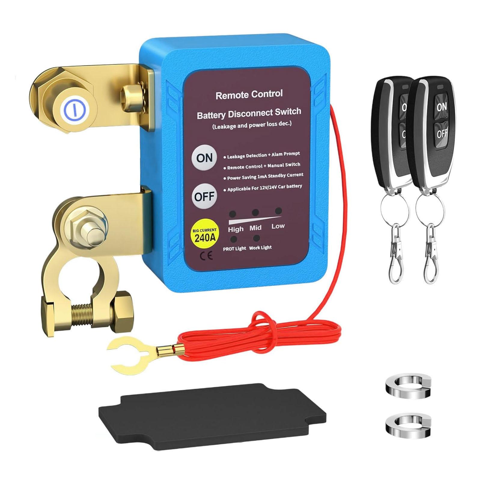 Remote Battery Disconnect Switch 240A for Boat Car Truck RV Smart Automatic Power Shut Off Prevent
Remote Battery Disconnect Switch 240A for Boat Car Truck RV Smart Automatic Power Shut Off Prevent