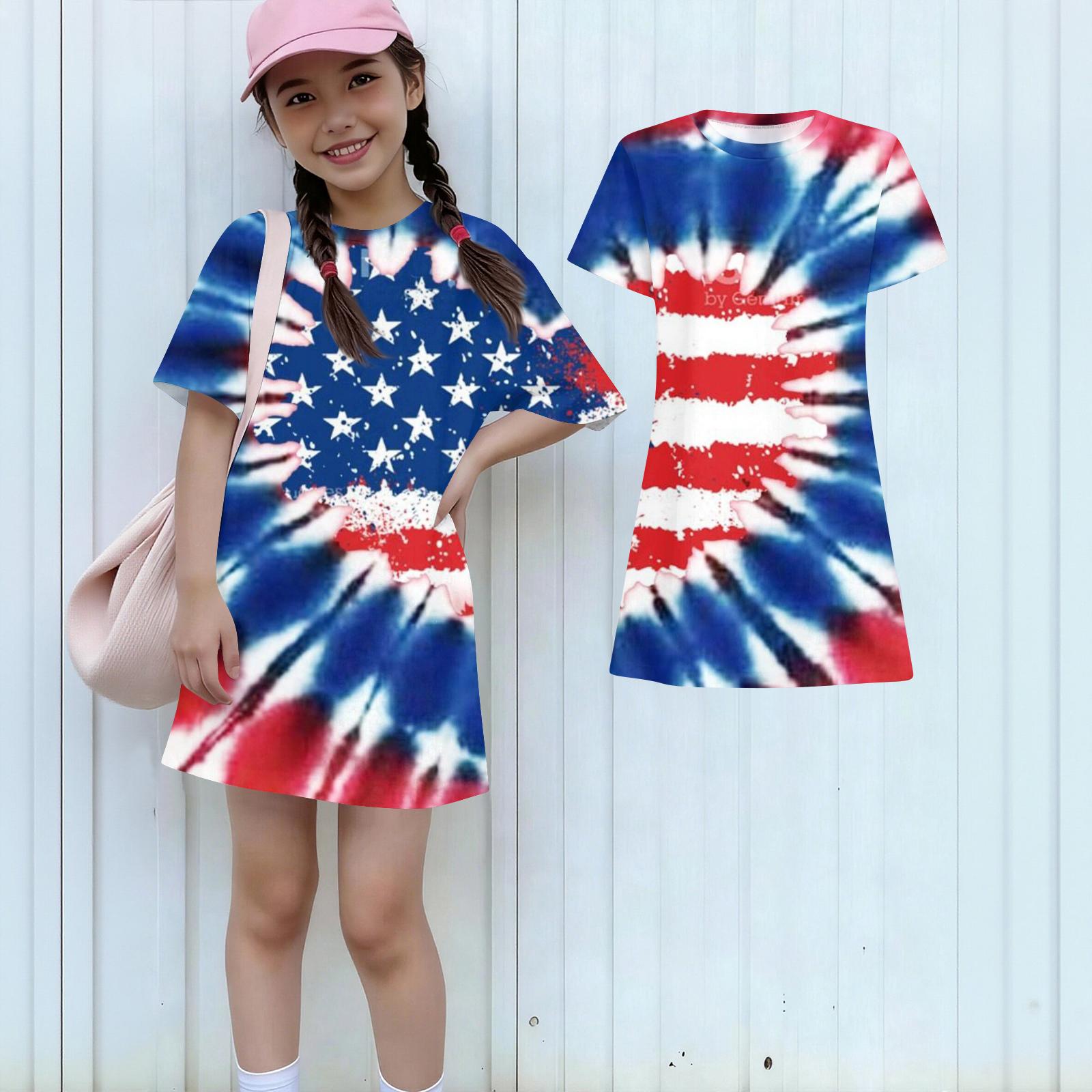 Girls Independence Day Print Casual Dress Kids Loose Round Neck Short Sleeve Thin Sundress 110 синій
Girls Independence Day Print Casual Dress Kids Loose Round Neck Short Sleeve Thin Sundress 110 синій
