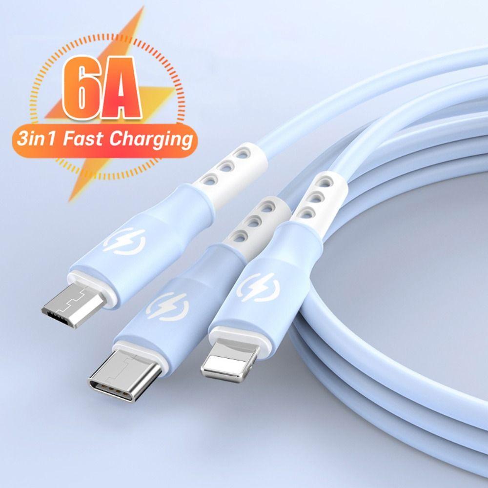 6A 66w 3 в 1 жидкий силиконовый кабель для передачи данных 3в1 6A 3в1 кабель для зарядки мобильного телефона синий
6A 66w 3 в 1 жидкий силиконовый кабель для передачи данных 3в1 6A 3в1 кабель для зарядки мобильного телефона синий