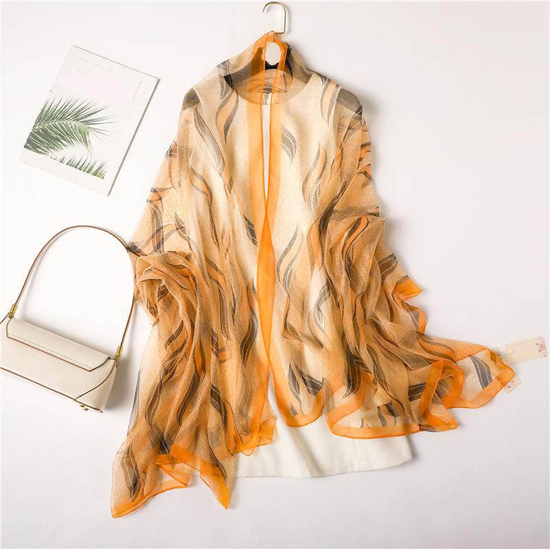 Большая шаль, мягкая пряжа, шарф с темпераментным узором, женский модный шарф большого размера из искусственного шелка, для поездок на работу, солнцезащитный, шелковый шарф класса люкс 125*180cm