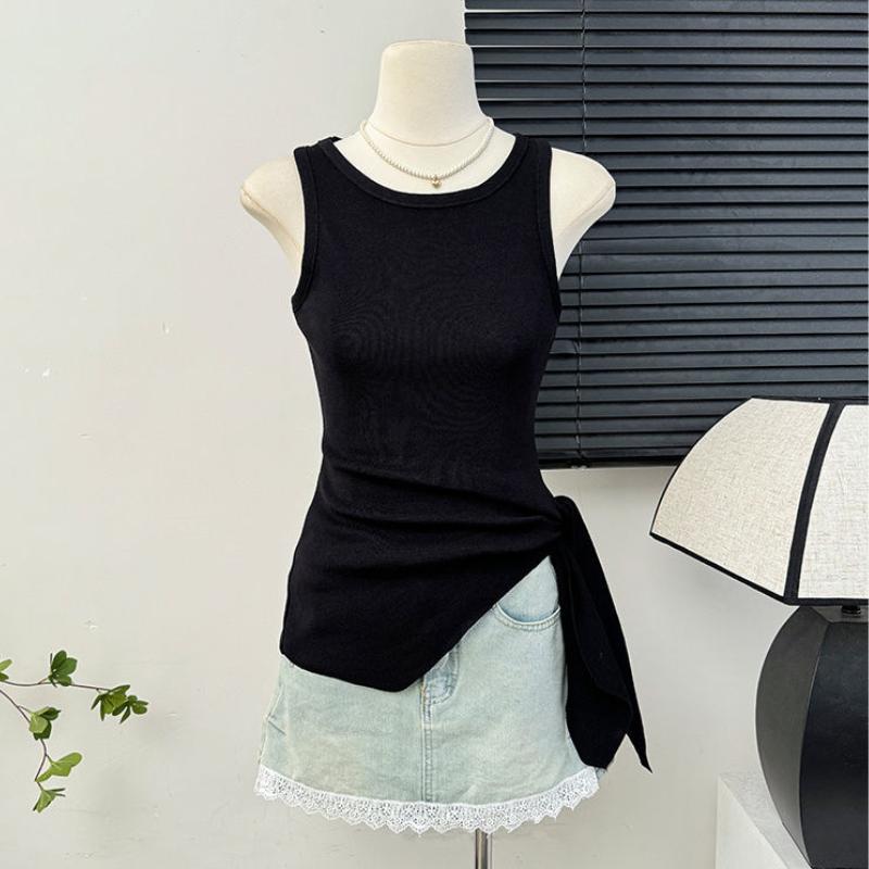 Dopamine Orange Knitted Camisole Tank Top Summer Outerwear Irregular Waist Tie Hot Girl Split Sleeveless Top Women s S чорний
Dopamine Orange Knitted Camisole Tank Top Summer Outerwear Irregular Waist Tie Hot Girl Split Sleeveless Top Women s S чорний