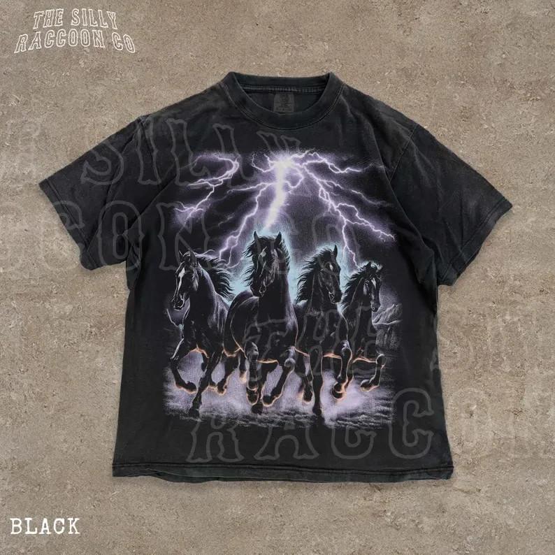 Vintage Horse Faded TShirt 90s Lightning Graphic Tee for Men Women Retro 90s Unisex T-Shirt S
Vintage Horse Faded TShirt 90s Lightning Graphic Tee for Men Women Retro 90s Unisex T-Shirt S