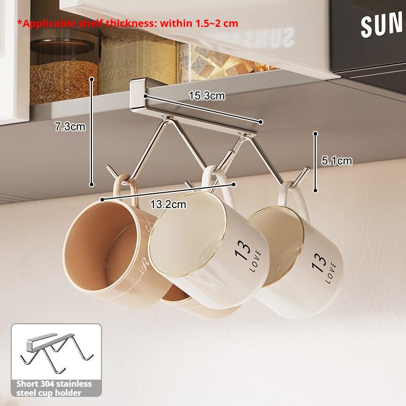 Stainless Steel Mug Rack Inverted Wall-Mounted Cabinet Cup Hanger Kitchen Cup Holder Punch Free small
Stainless Steel Mug Rack Inverted Wall-Mounted Cabinet Cup Hanger Kitchen Cup Holder Punch Free small