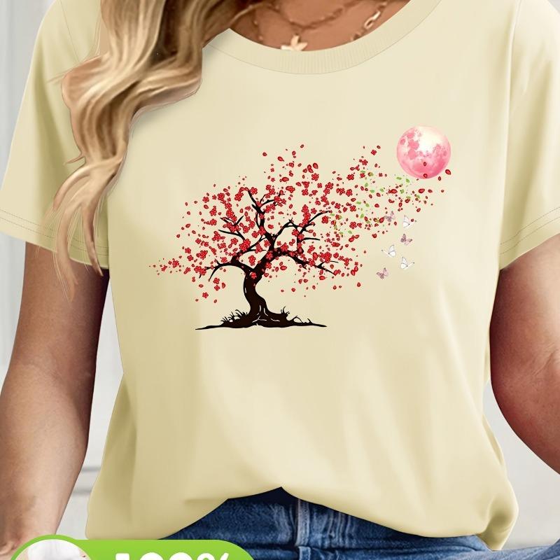 Women s printed T-shirt - casual short sleeved round neck top, machine washable for spring and summer wear S
Women s printed T-shirt - casual short sleeved round neck top, machine washable for spring and summer wear S