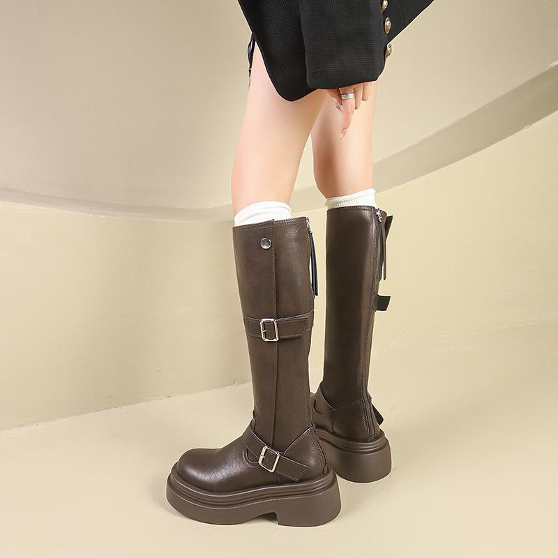 Brown retro Maillard platform boots women s 2025 new summer height-increasing and thin British style knight boots 40
Brown retro Maillard platform boots women s 2025 new summer height-increasing and thin British style knight boots 40