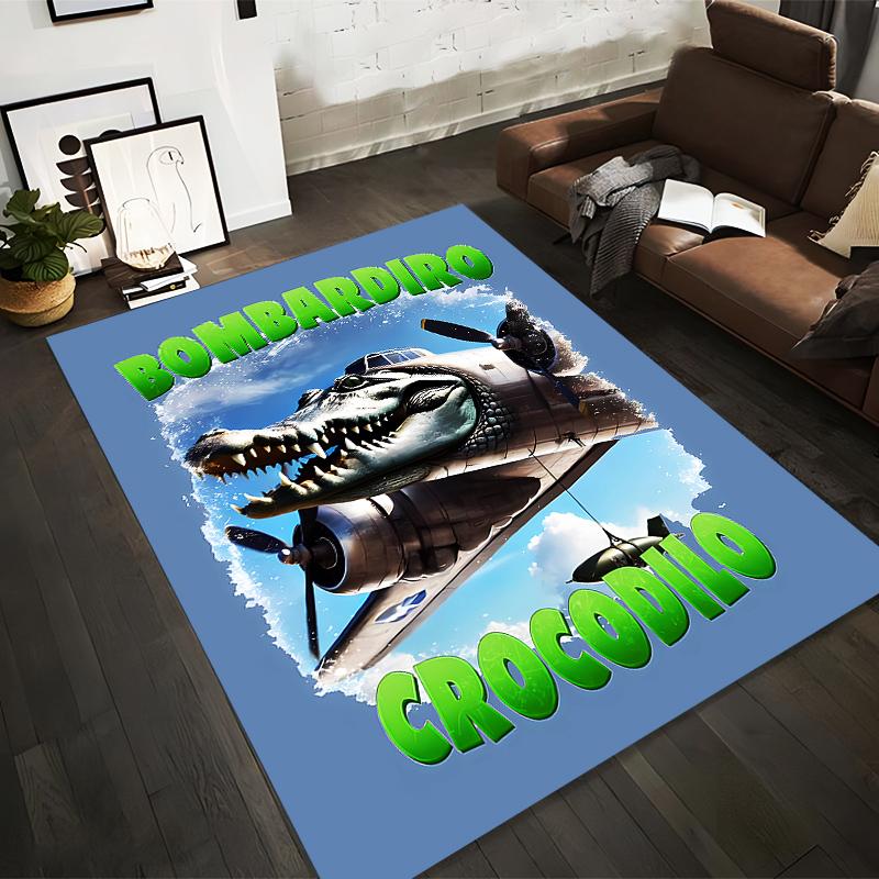 Airplane Crocodile Design Carpet with Bombardiro Crocodilo Text on Blue Background Suitable for use as an anti-slip1 for1room and bedroom sofas 40x60cm( 15x23in )
Airplane Crocodile Design Carpet with Bombardiro Crocodilo Text on Blue Background Suitable for use as an anti-slip1 for1room and bedroom sofas 40x60cm( 15x23in )
