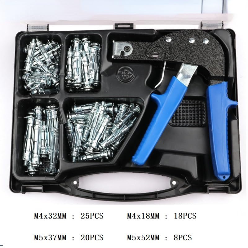 Wall Anchor Screws Gun Heavy Duty Metal Tool Hollow Wall Anchors Gun Plasterboard Fixing Gun Cheville with 72pcs Molly Bolt UNITED KINGDOM
Wall Anchor Screws Gun Heavy Duty Metal Tool Hollow Wall Anchors Gun Plasterboard Fixing Gun Cheville with 72pcs Molly Bolt UNITED KINGDOM