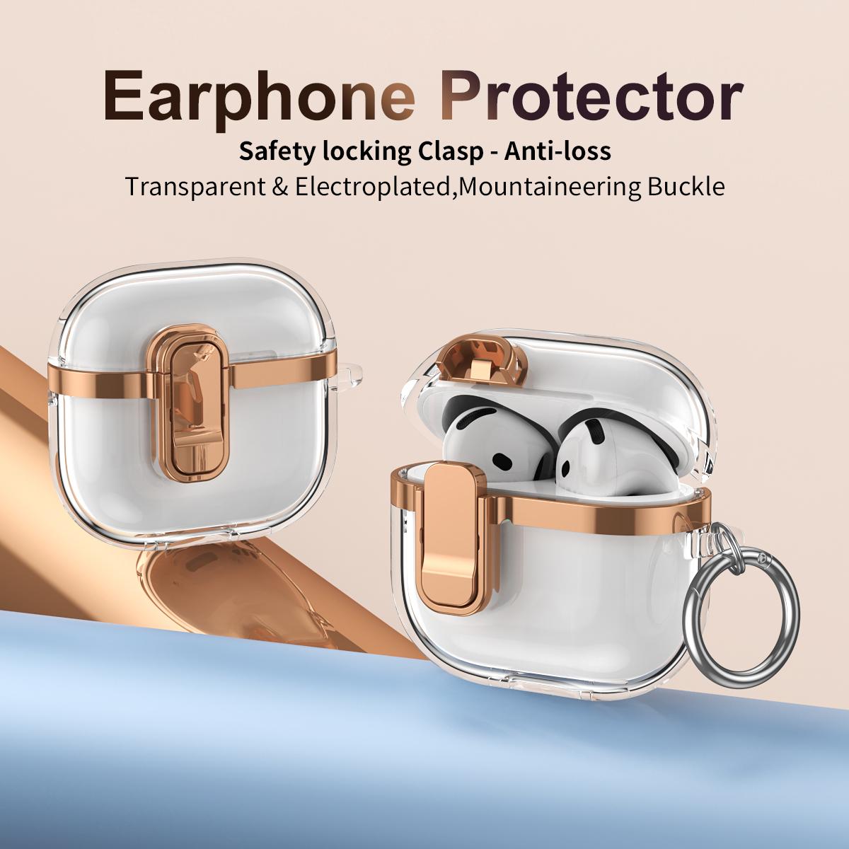 For Apple AirPods Pro Case with Lock Buckle TPU + PC Clear Electroplated Earphone Cover with Hook Silver
For Apple AirPods Pro Case with Lock Buckle TPU + PC Clear Electroplated Earphone Cover with Hook Silver