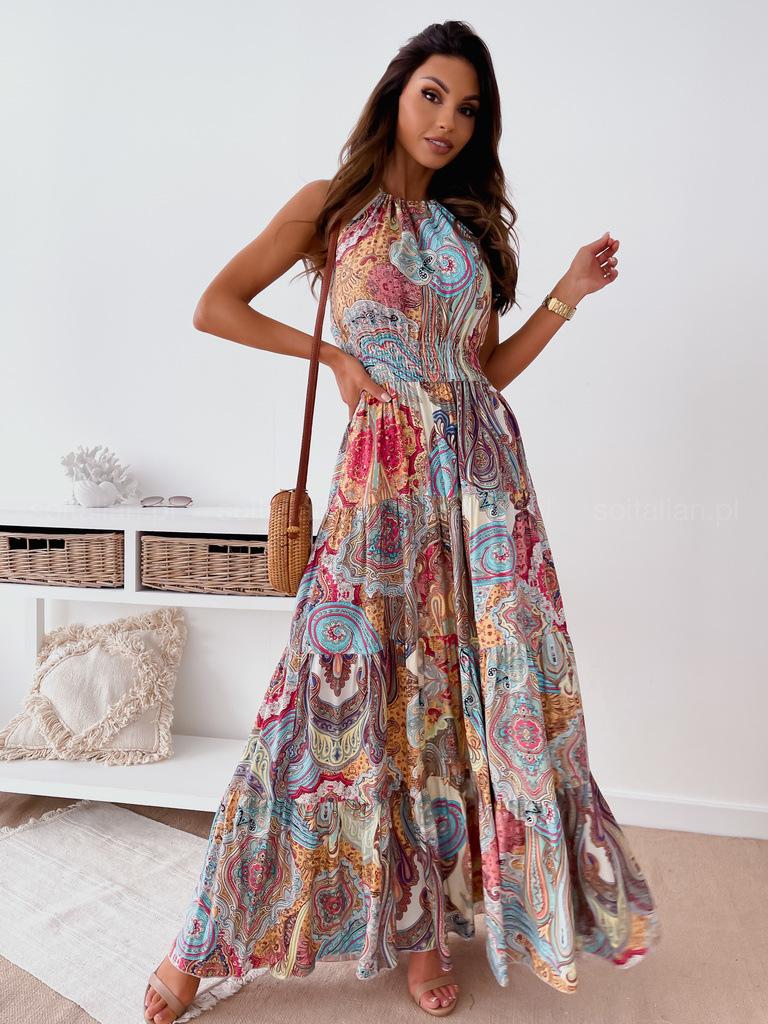 New, fashionable and sexy floral halter dress, long dress. 2XL
New, fashionable and sexy floral halter dress, long dress. 2XL