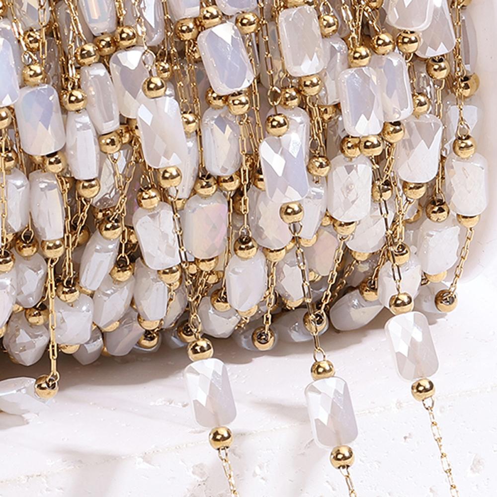 No Fade 2Meters 1Meter Stainless Steel Pink White Natural Stone Crystal Beaded Chains for Necklace Bracelet Jewelry Making DIY 1meter
No Fade 2Meters 1Meter Stainless Steel Pink White Natural Stone Crystal Beaded Chains for Necklace Bracelet Jewelry Making DIY 1meter