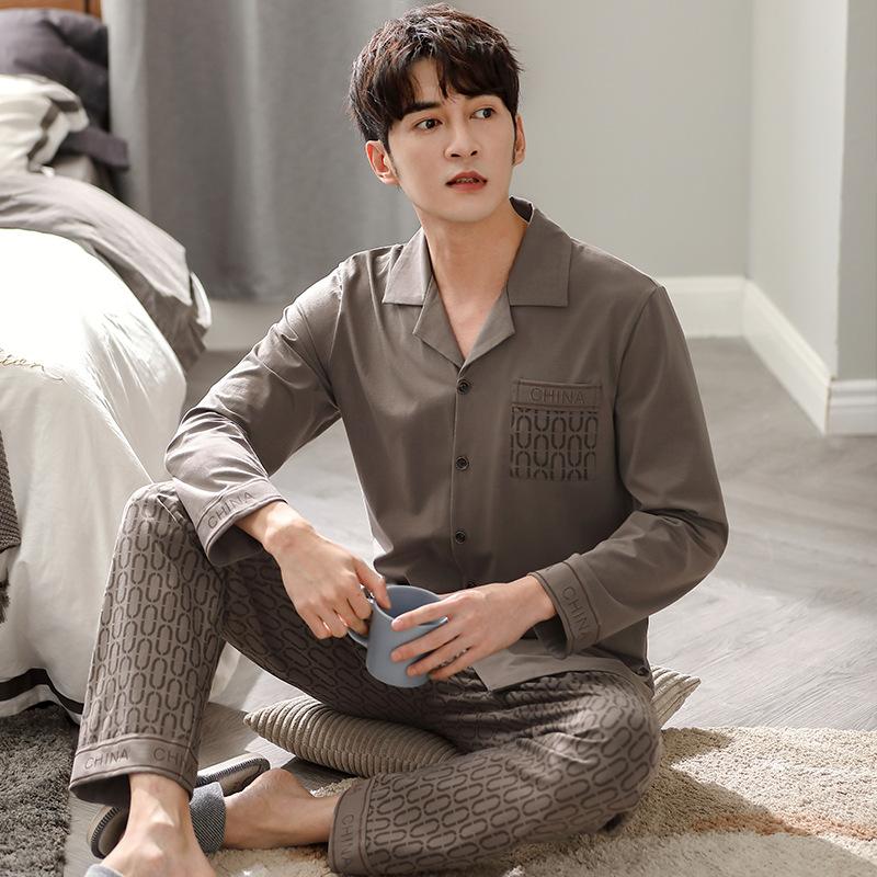 Пижама мужская весенне-осенняя хлопковая с длинным рукавом, кардиган, тонкий хлопковый комплект для дома на весну и лето 3XL
Пижама мужская весенне-осенняя хлопковая с длинным рукавом, кардиган, тонкий хлопковый комплект для дома на весну и лето 3XL