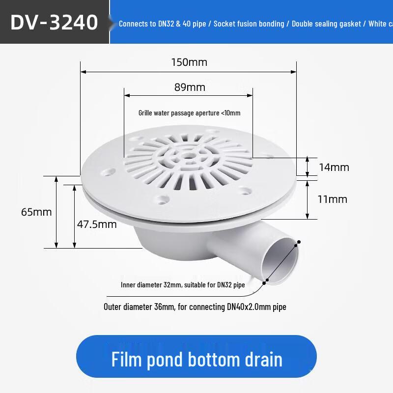 Jundingying DV-3240 Pool & Aquaculture Drainage/Return Port
Jundingying DV-3240 Pool & Aquaculture Drainage/Return Port