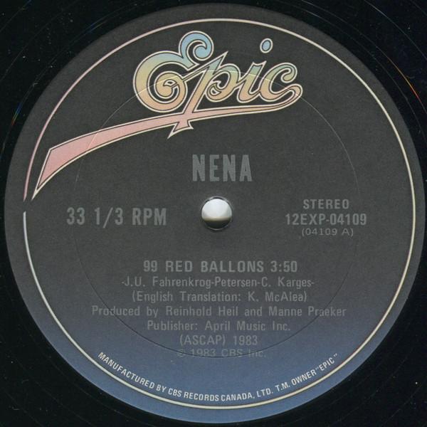 12-дюймовая пластинка NENA 99 Красных Шаров 99 Luftballons 12EXP04109 Epic 1983 Канада Рок Б/у
12-дюймовая пластинка NENA 99 Красных Шаров 99 Luftballons 12EXP04109 Epic 1983 Канада Рок Б/у
