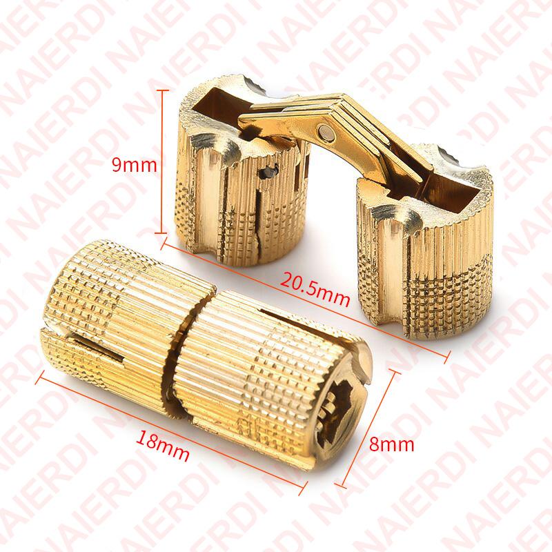 NAIERDI 4 Pieces 8-14mm Hidden Brass Barrel Hinges 180 Degree Opening Angle Concealed Furniture Hinges for DIY Jewelry Box Hand
NAIERDI 4 Pieces 8-14mm Hidden Brass Barrel Hinges 180 Degree Opening Angle Concealed Furniture Hinges for DIY Jewelry Box Hand