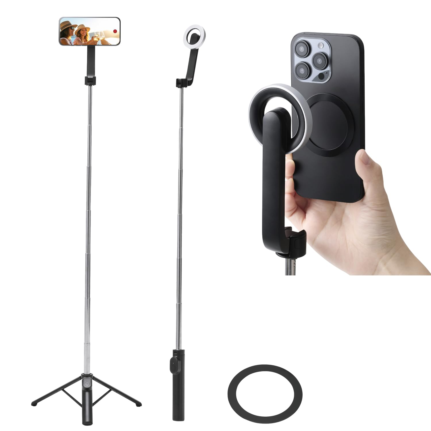 ELECOM Smartphone Tripod with Magnetic Bluetooth Remote Metal Plate Adsorption, Control, Included, 1500mm, Black, P-STSRM01150BK чорний
ELECOM Smartphone Tripod with Magnetic Bluetooth Remote Metal Plate Adsorption, Control, Included, 1500mm, Black, P-STSRM01150BK чорний