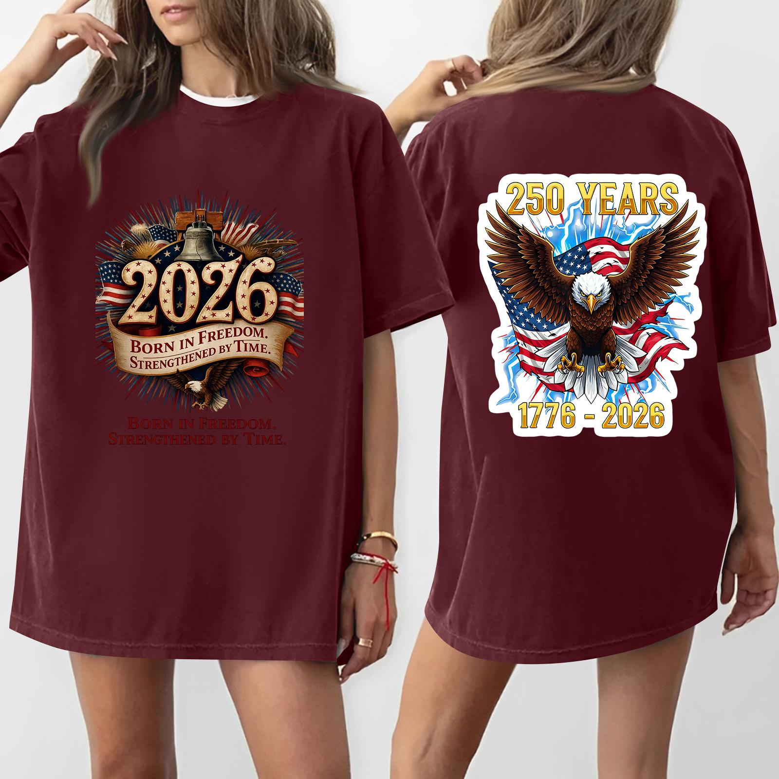 Women s Casual Independence Day 250 Anniversary Printed T-shirt Round Neck Pullover Short Sleeve Top S винний
Women s Casual Independence Day 250 Anniversary Printed T-shirt Round Neck Pullover Short Sleeve Top S винний