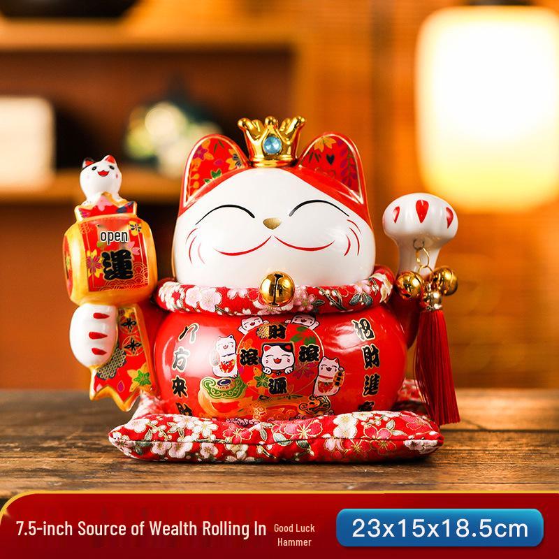 Medium Maneki-neko Ceramic Ornament - Creative Housewarming and Living Room Gift 7.5-inch
Medium Maneki-neko Ceramic Ornament - Creative Housewarming and Living Room Gift 7.5-inch