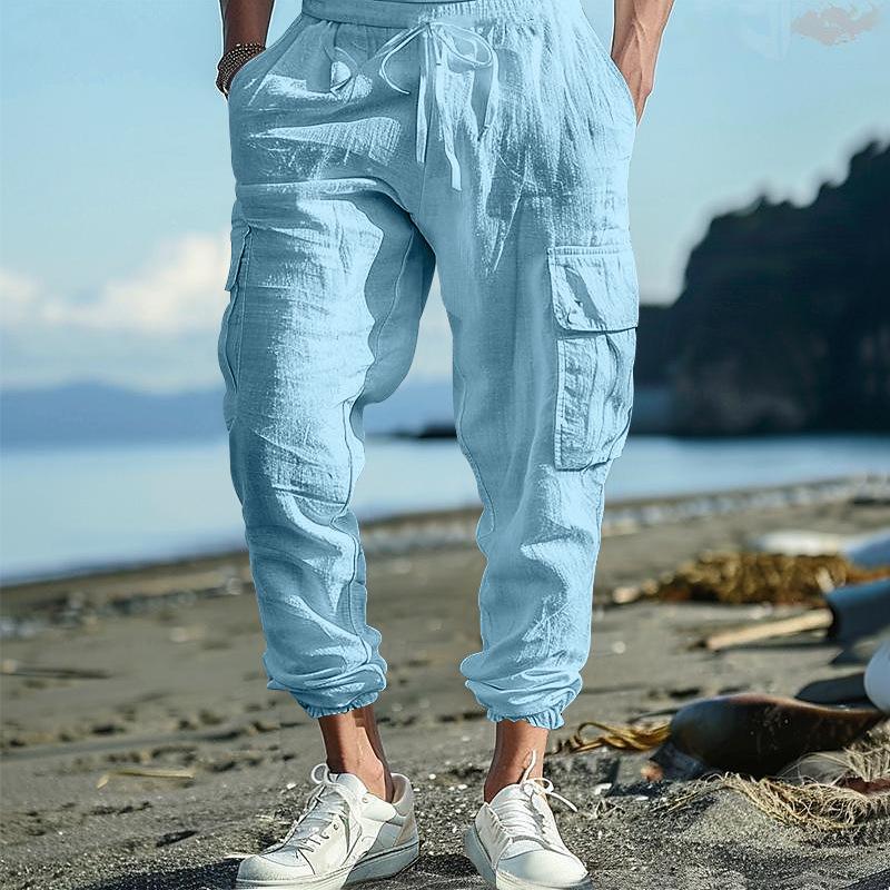 Amazon Cross-border Cotton and Linen Tied Feet Multi-pocket Tether Solid Color Loose Drawstring Trousers 3XL синій
Amazon Cross-border Cotton and Linen Tied Feet Multi-pocket Tether Solid Color Loose Drawstring Trousers 3XL синій