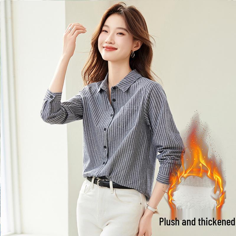 Autumn Winter 2025 Women s Long Sleeve Vertical Stripe Velvet Shirt M 105-120 jin серый
Autumn Winter 2025 Women s Long Sleeve Vertical Stripe Velvet Shirt M 105-120 jin серый