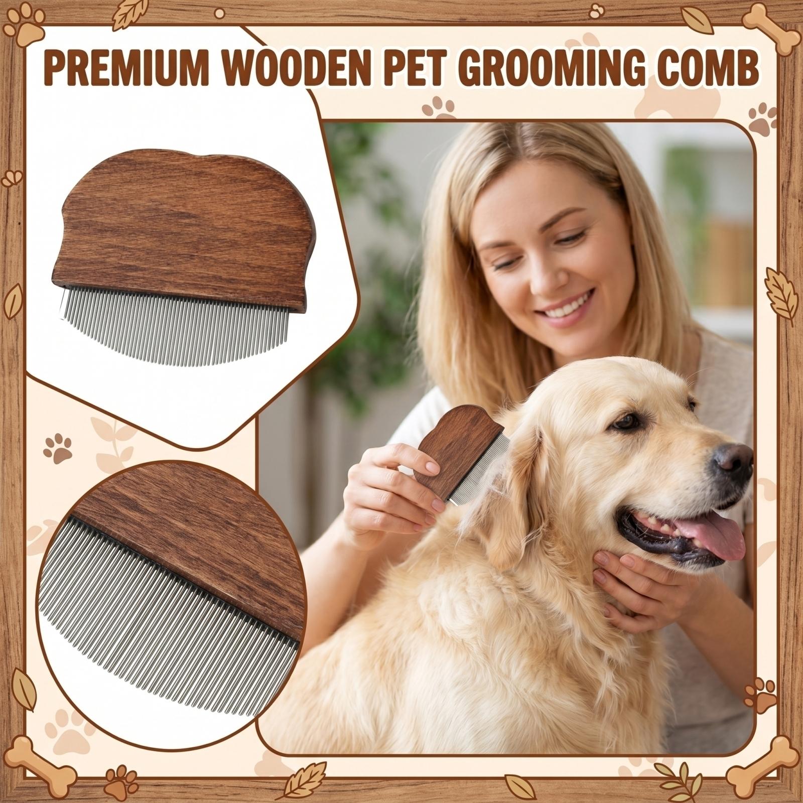 Pet Grooming Comb with Fine Stainless Steel Teeth Wooden Handle for Effective Shedding and Cleaning of Loose Fur and Tangles one size коричневий
Pet Grooming Comb with Fine Stainless Steel Teeth Wooden Handle for Effective Shedding and Cleaning of Loose Fur and Tangles one size коричневий