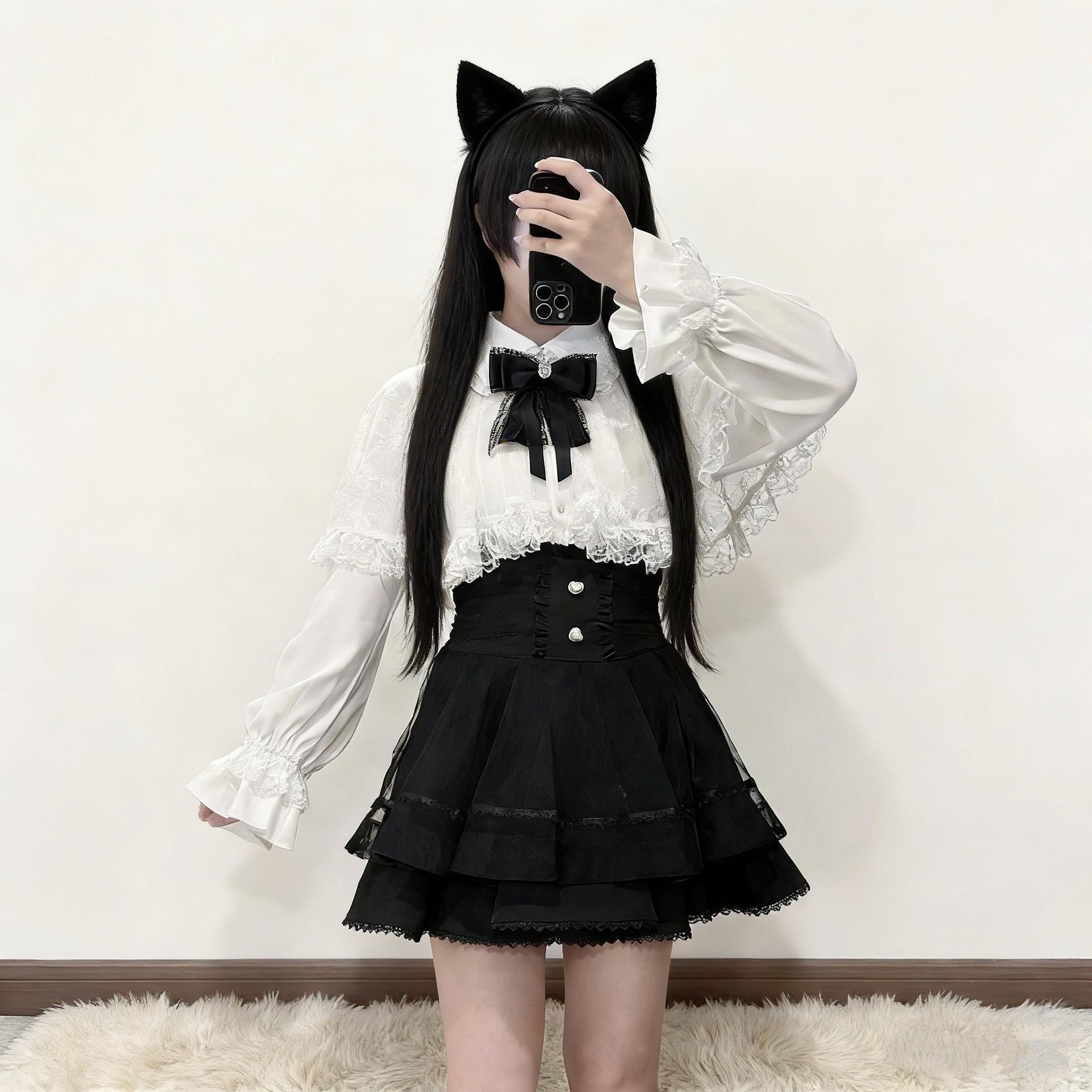 Комплект: Топ-накидка из кружева и юбка с высокой талией - Стиль Sweet Lolita M
Комплект: Топ-накидка из кружева и юбка с высокой талией - Стиль Sweet Lolita M