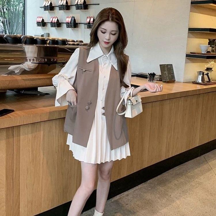 Plus Size Loose Two-Piece Set: Vest and Pleated Skirt for Women - Spring/Autumn Stylish, Slimming Dress L (Recommended 110-125 jin)
Plus Size Loose Two-Piece Set: Vest and Pleated Skirt for Women - Spring/Autumn Stylish, Slimming Dress L (Recommended 110-125 jin)