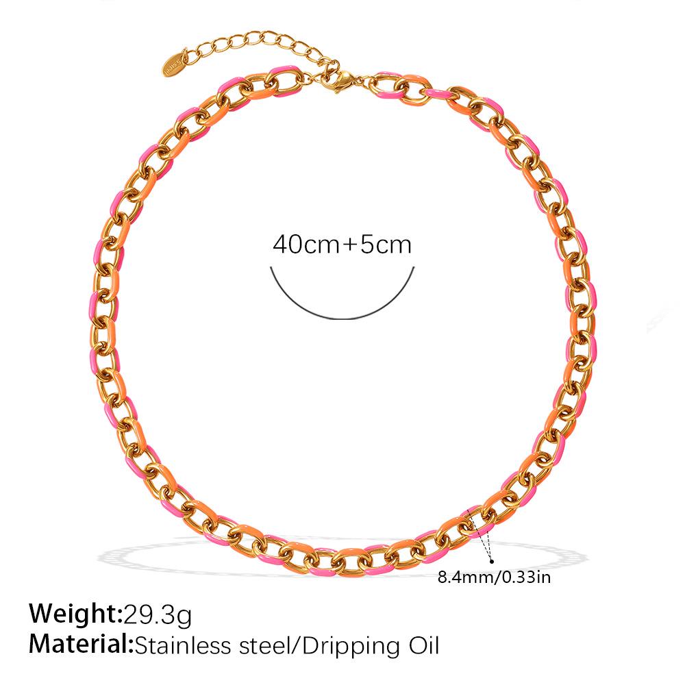 European-American Trendy Two-Color Drip Glaze Geometric Clavicle Chain Necklace for Women
European-American Trendy Two-Color Drip Glaze Geometric Clavicle Chain Necklace for Women