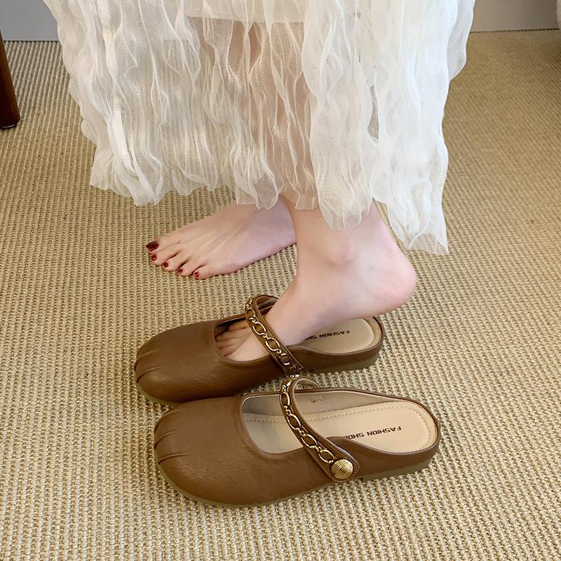 Shallow mouth half-drag sandals bag head slippers women s flat bottom tide pedal spring Mary Jane shoes fashion new 2025 outer wear 40 коричневый
Shallow mouth half-drag sandals bag head slippers women s flat bottom tide pedal spring Mary Jane shoes fashion new 2025 outer wear 40 коричневый